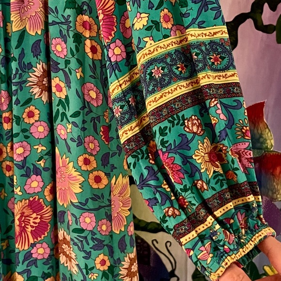 πΊπHPππΊ NWT Spell & The Gypsy Folk Town Boho Midi Dress - Picture 13 of 16